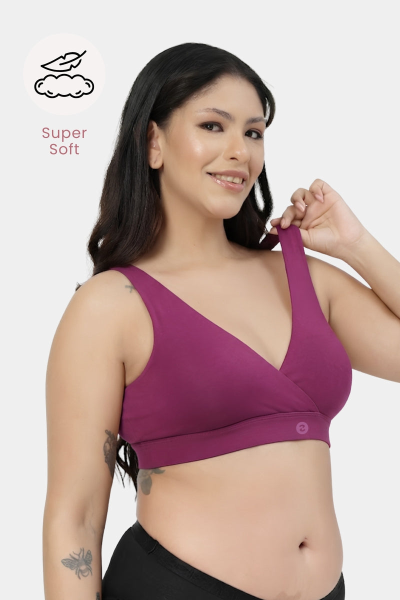 247 (Upgraded) Modal Padded Maternity Feeding Bra - Festival Fuchsia