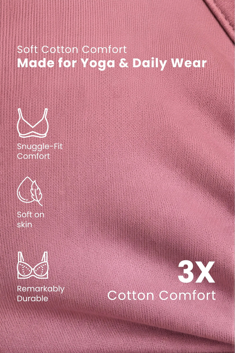 EasyMove non-padded Cotton Yoga Bra - Mauve