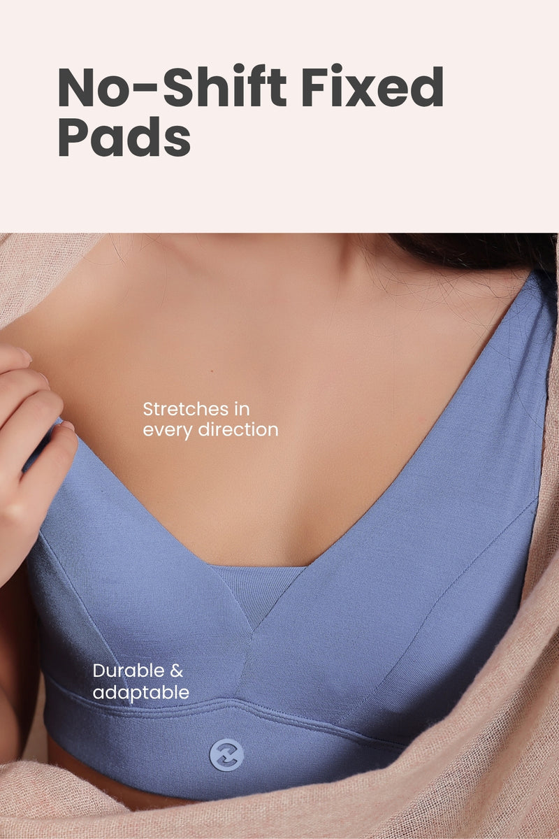Fixed Padded Modal Maternity Bra with Support - Mist