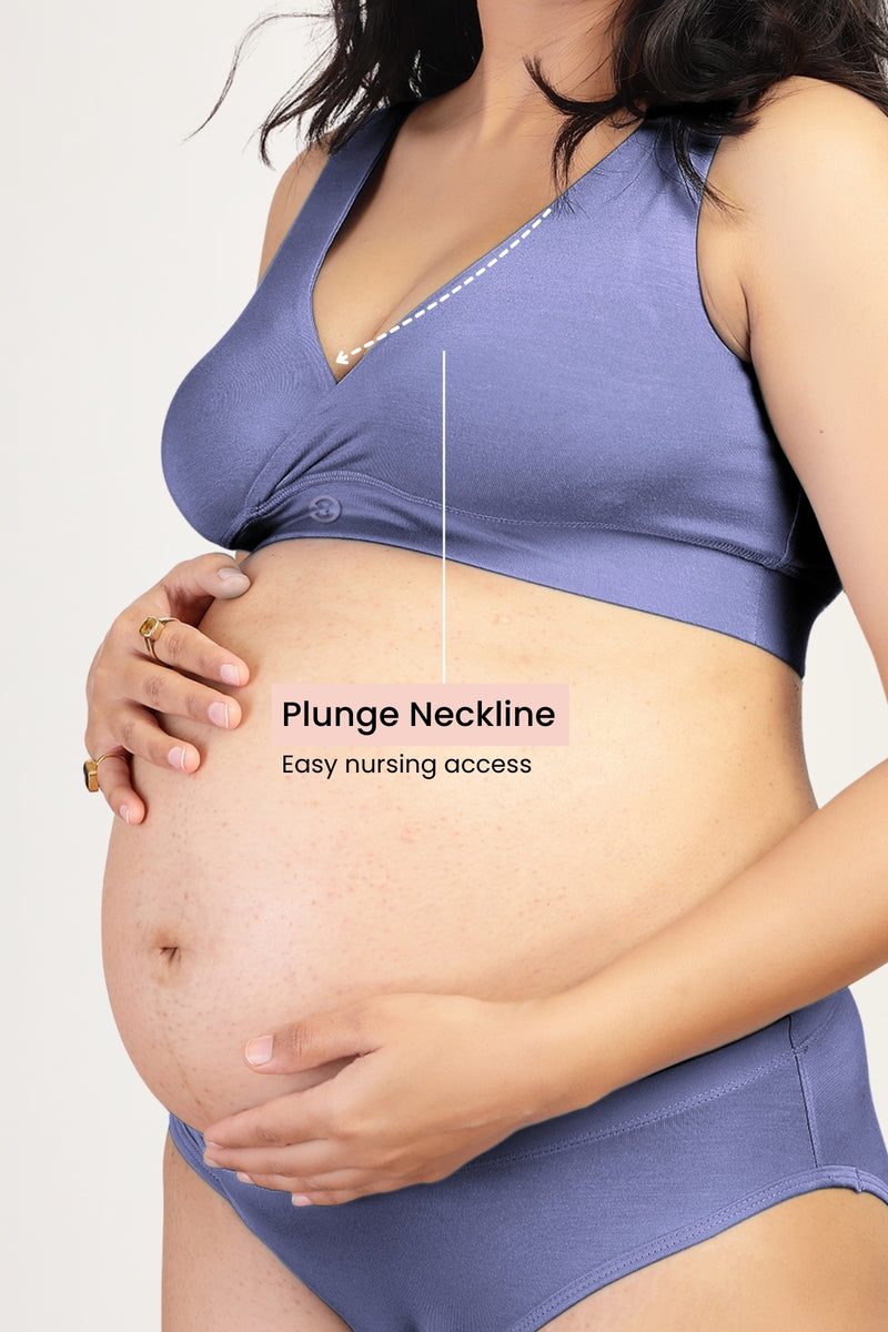 247 (Upgraded) Royal Blue Modal Padded Maternity Feeding Bra