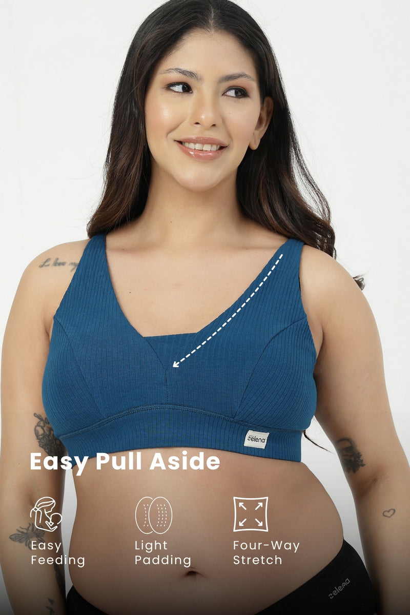 Natural Shape Wide Rib Bra - Airforce
