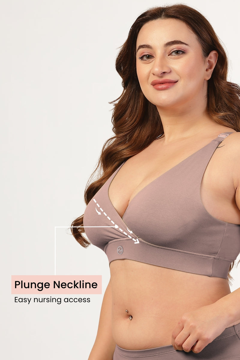 247 Extra Support Cotton Feeding Bra with Adjuster - Dark Skin