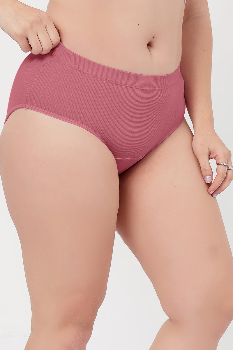 Sera Fine Rib Mid Rise Hipster - Blush