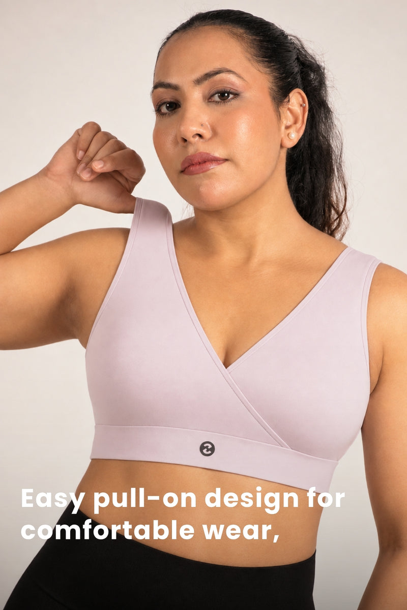 EasyMove non-padded Cotton Yoga Bra - Light Grey
