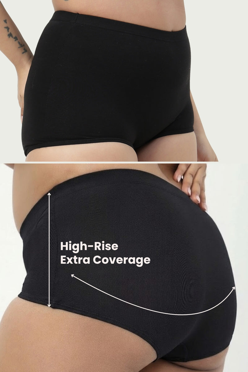 Sculpting Cotton High Rise Boy Short - Black