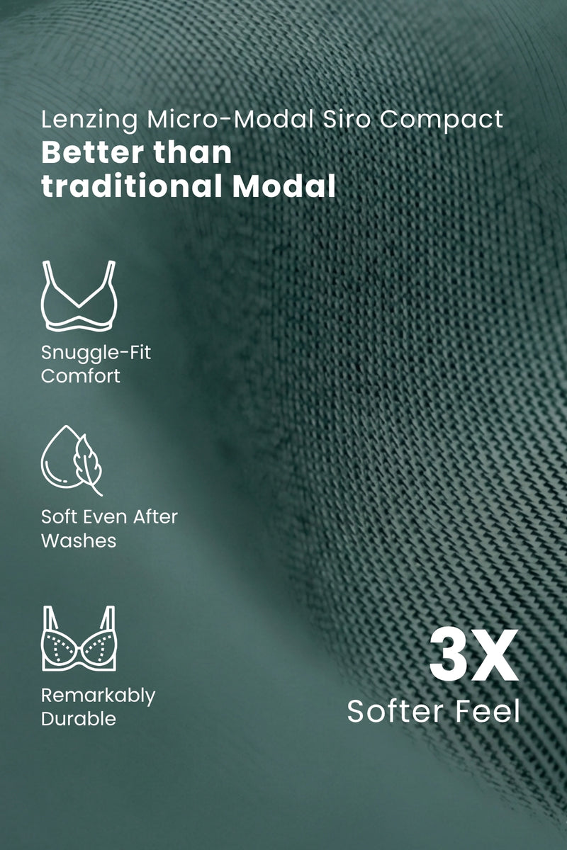 247 (Upgraded) Modal Padded Maternity Feeding Bra - Hunter Green
