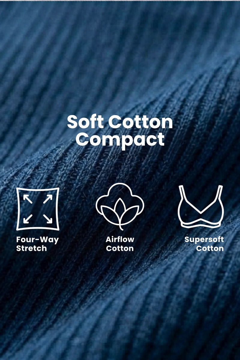 Natural Shape Fine Rib Bra - Airforce