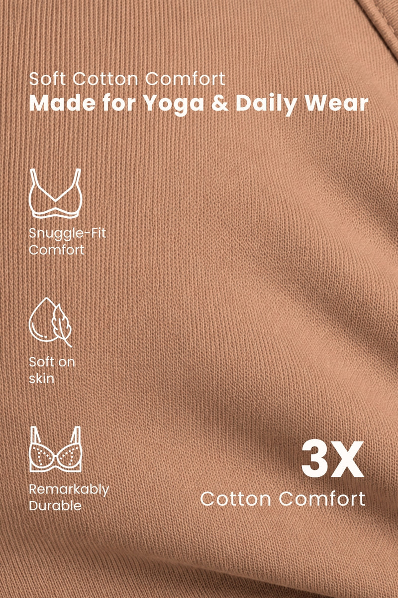 EasyMove non-padded Cotton Yoga Bra - Honey