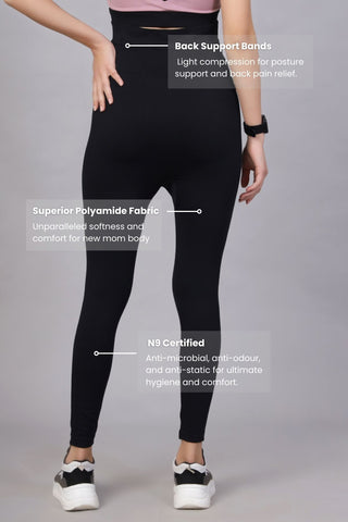 Seamless Adaptable Bump Support Black Legging (Pregnancy)