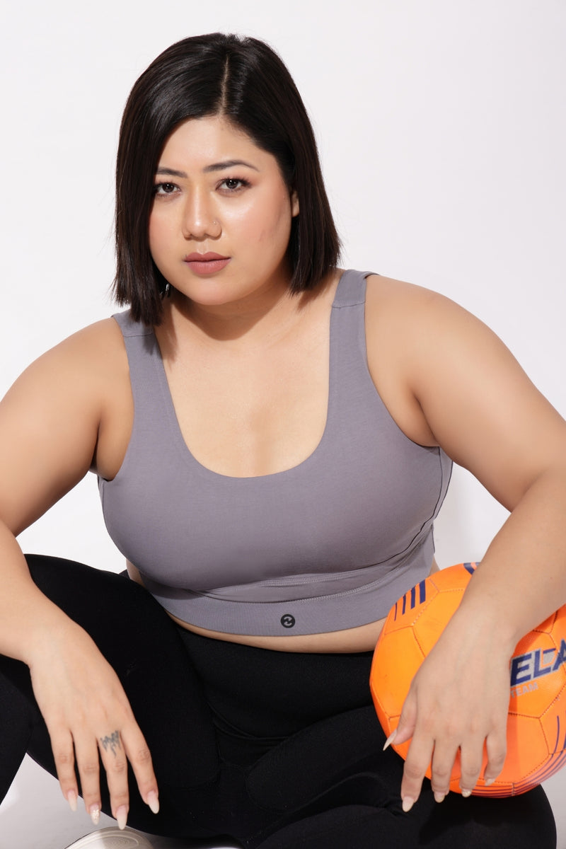 Sculpt & Lift Cotton Sports Bra - Grey