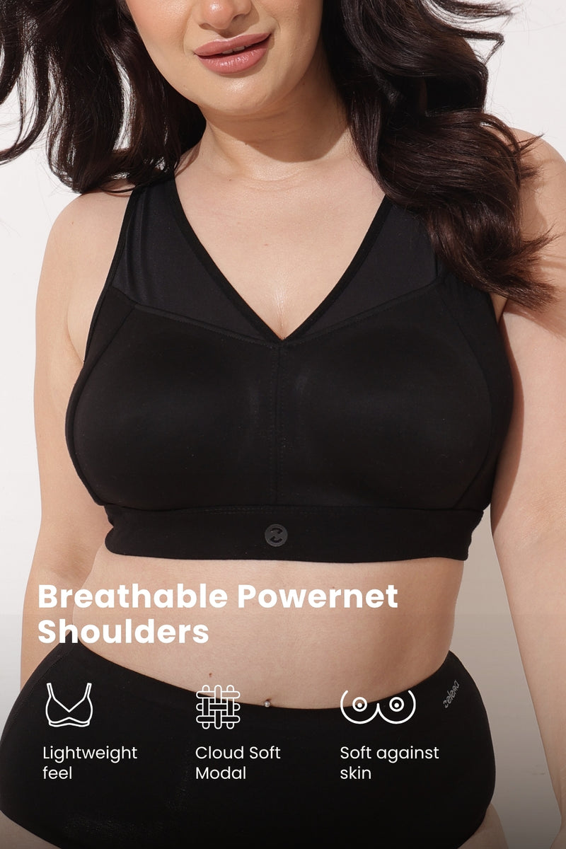 Sculpt & Lift Powermesh Bra - Black