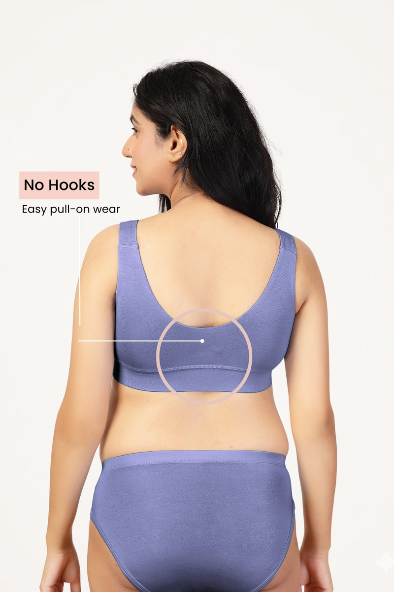 247 (Upgraded) Royal Blue Modal Padded Maternity Feeding Bra