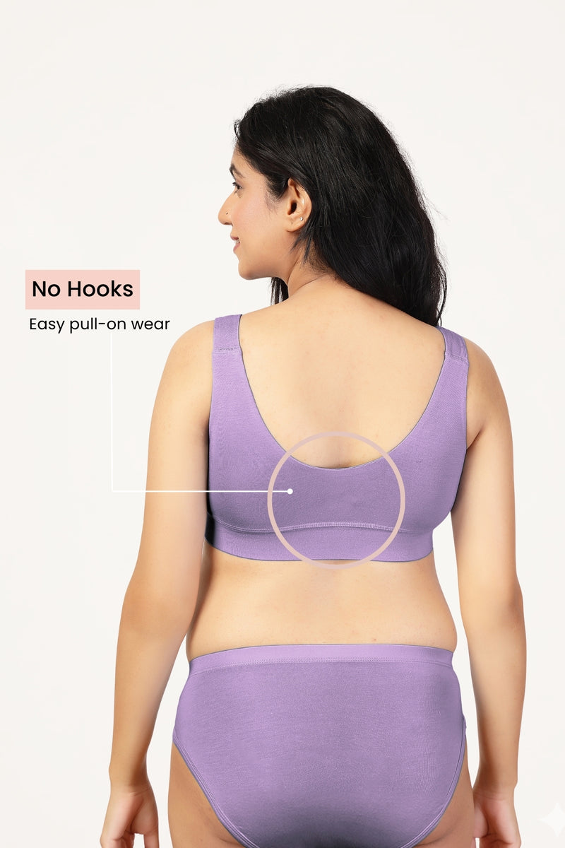 247 (Upgraded) Lavender Modal Padded Maternity Feeding Bra