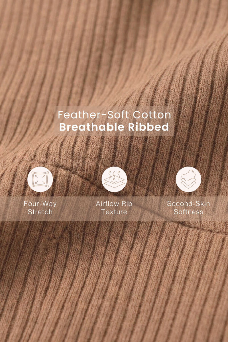 Riva Fine-Rib Cotton Feeding Bra - Skin