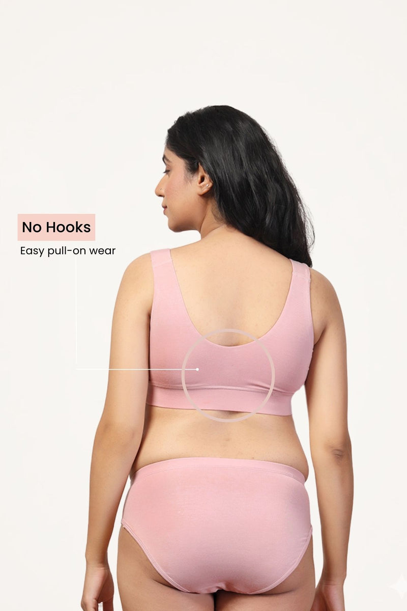 247 (Upgraded) Light Pink Modal Padded Maternity Feeding Bra