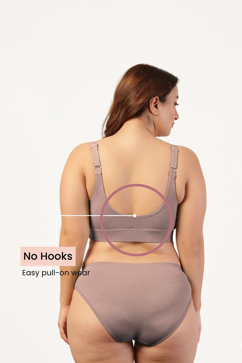 247 Extra Support Cotton Feeding Bra with Adjuster - Dark Skin