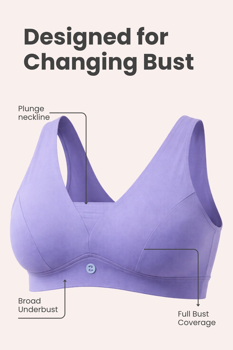 Fixed Padded Modal Maternity Bra with Support - Royal Blue