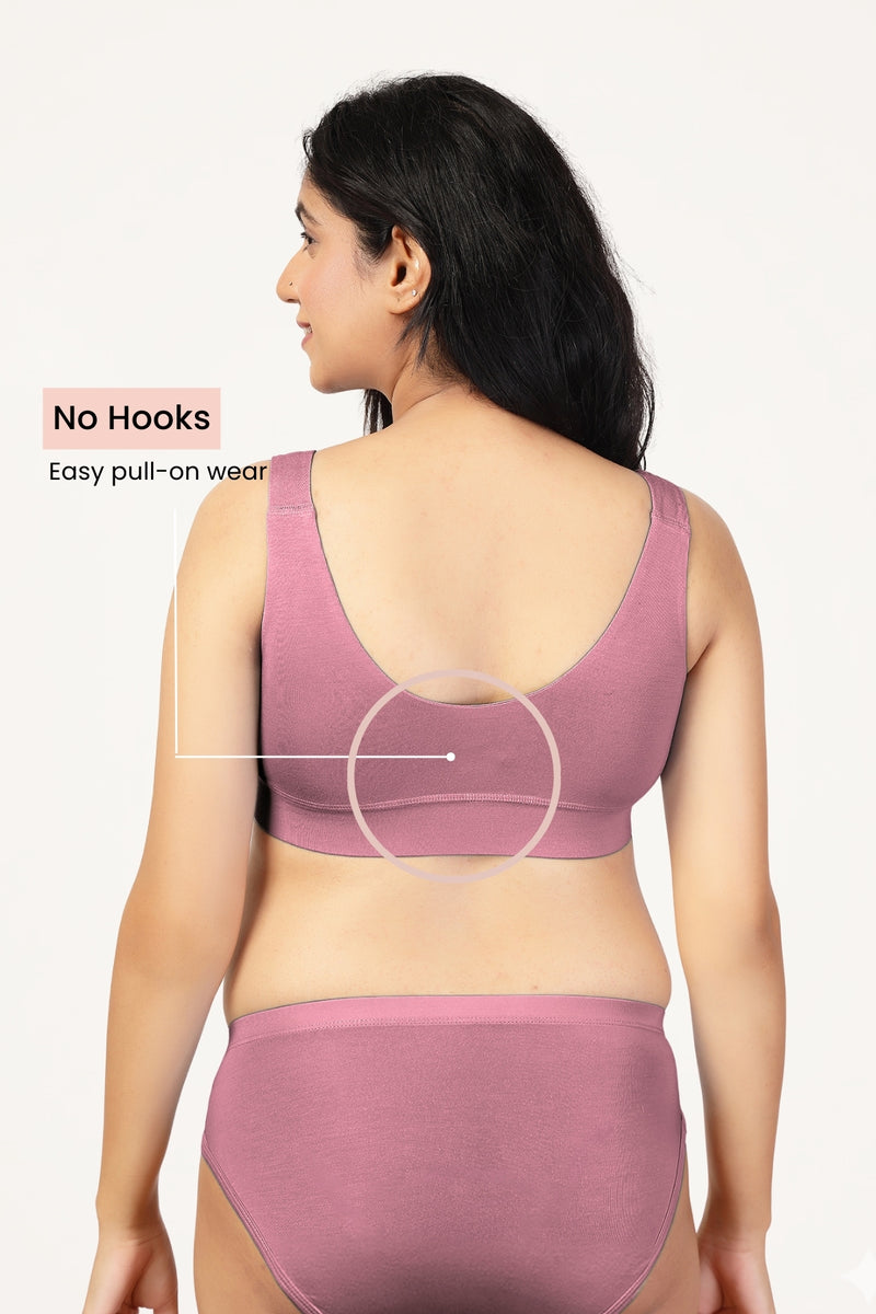 247 (Upgraded) Plumwine Modal Padded Maternity Feeding Bra