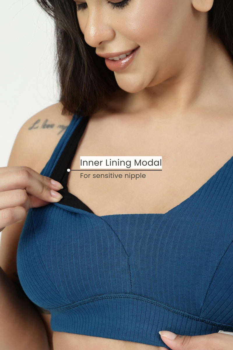Natural Shape Wide Rib Bra - Airforce