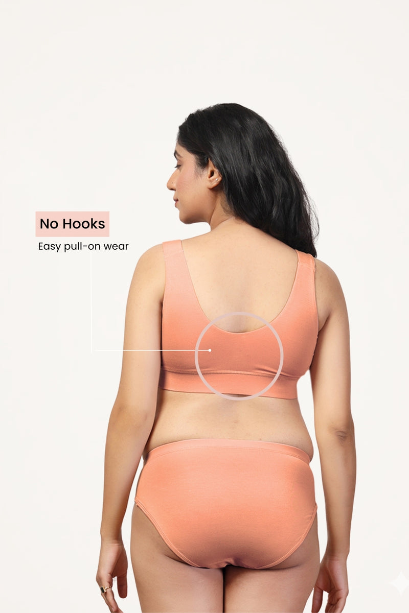 247 (Upgraded) Coral Modal Padded Maternity Feeding Bra