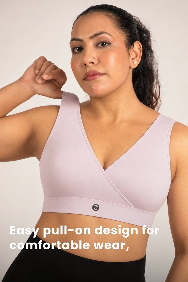 EasyMove non-padded Cotton Yoga Bra - Light Grey