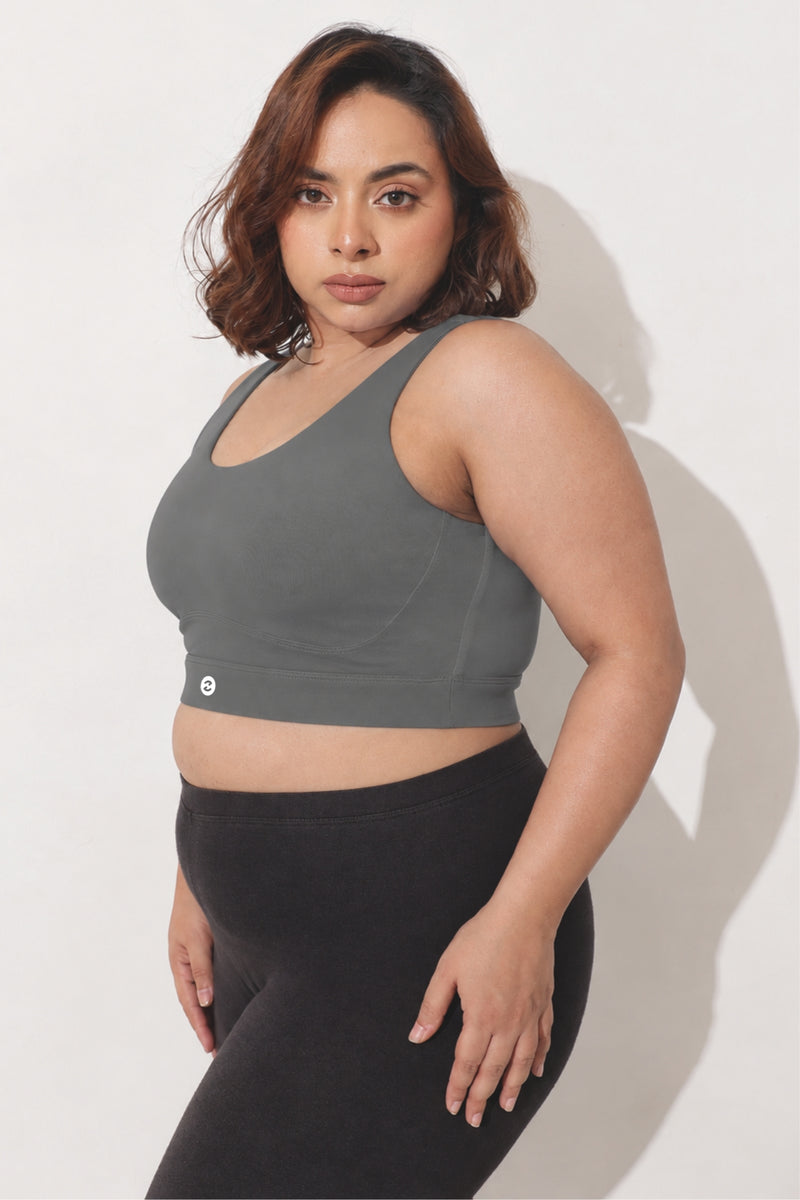 Sculpt & Lift Cotton Sports Bra - Grey