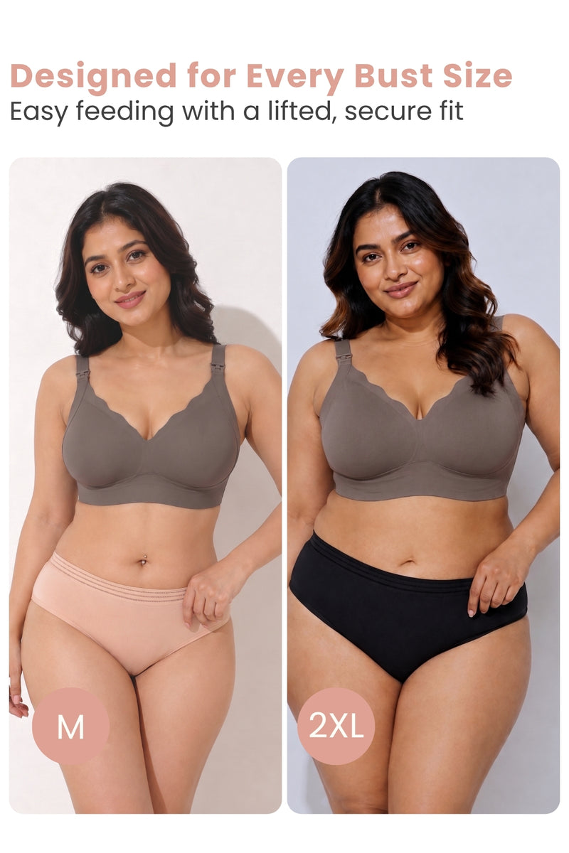 Sculpt & Lift Scallop Nursing Bra - Chrome