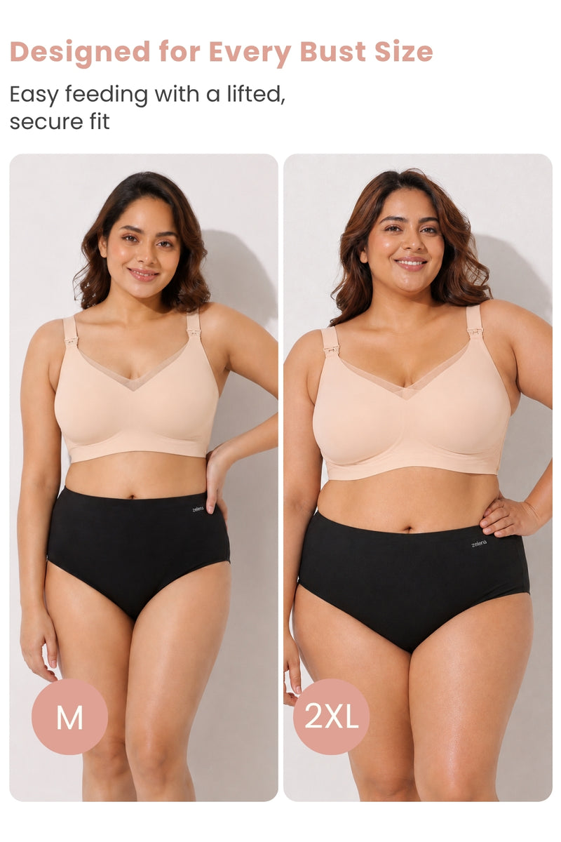 Sculpt & Lift Powermesh Nursing Bra - Champagne