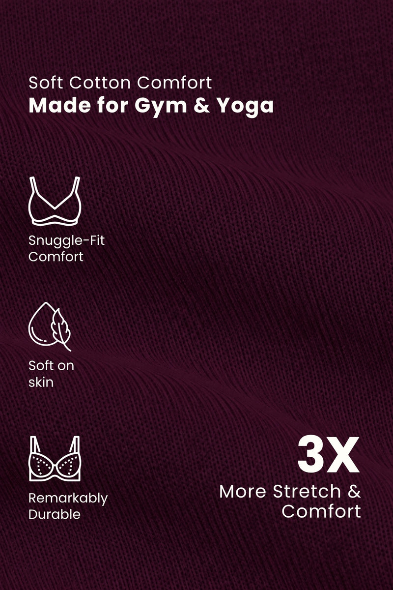 Sculpt & Lift Cotton Sports Bra - Wine