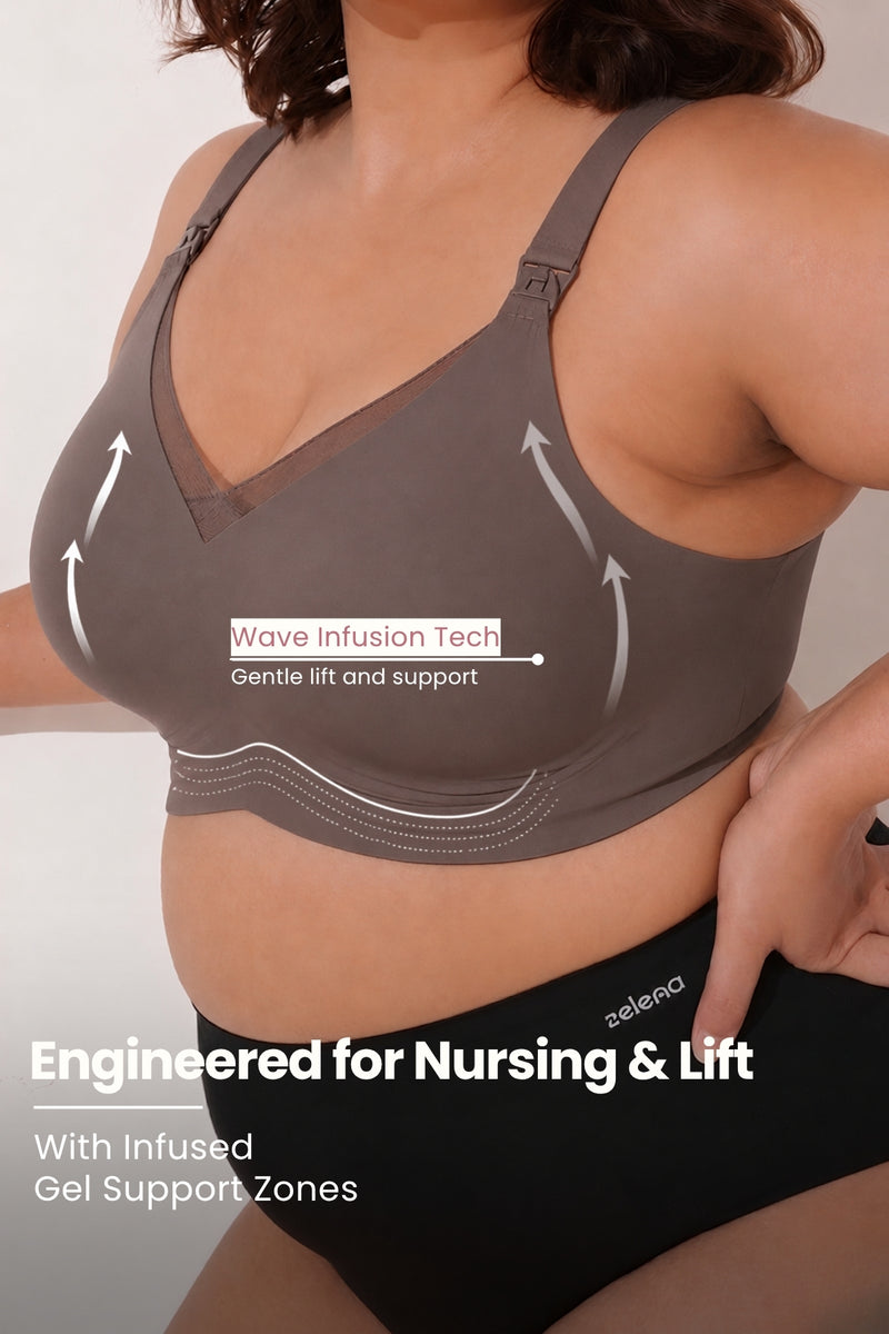 Sculpt & Lift Powermesh Nursing Bra - Chrome