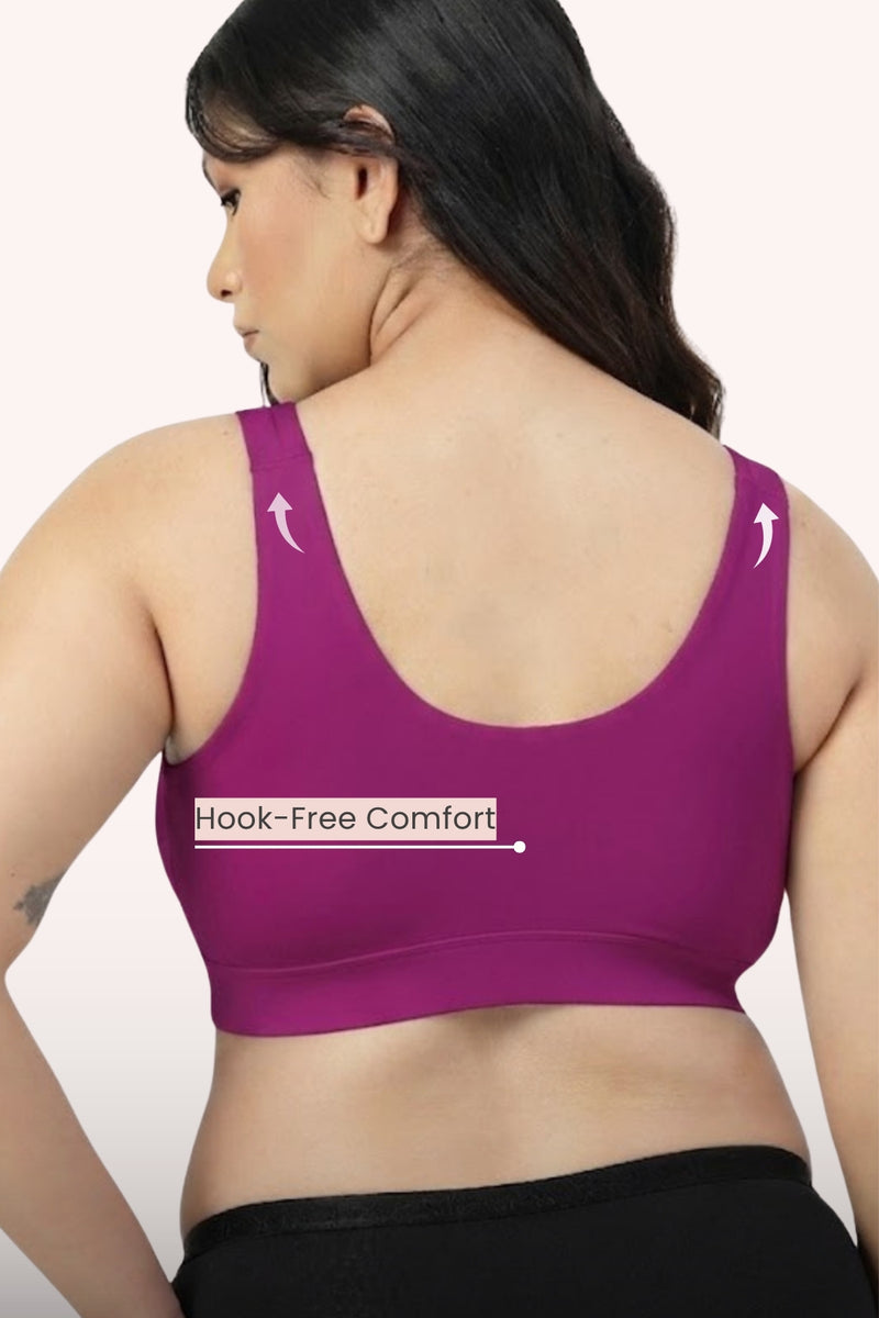 247 (Upgraded) Modal Padded Maternity Feeding Bra - Fuchsia