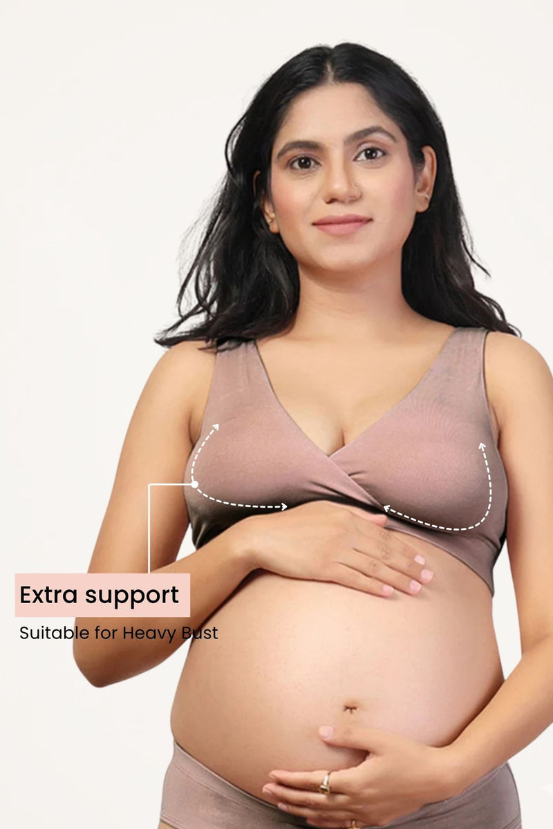 247 (Upgraded) Woodrose Modal Padded Maternity Feeding Bra