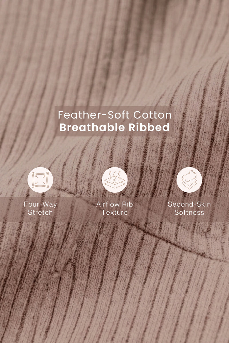 Riva Fine-Rib Cotton Feeding Bra - Dark Skin