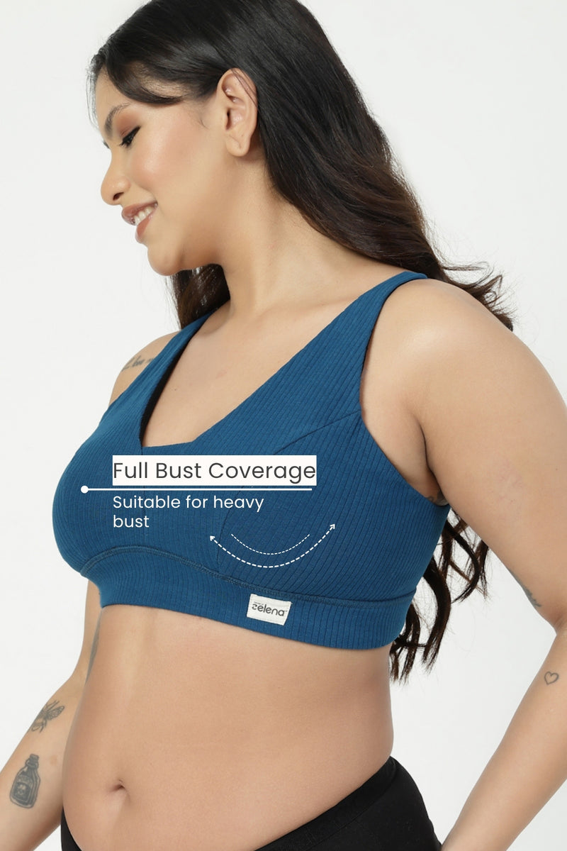 Natural Shape Wide Rib Bra - Airforce
