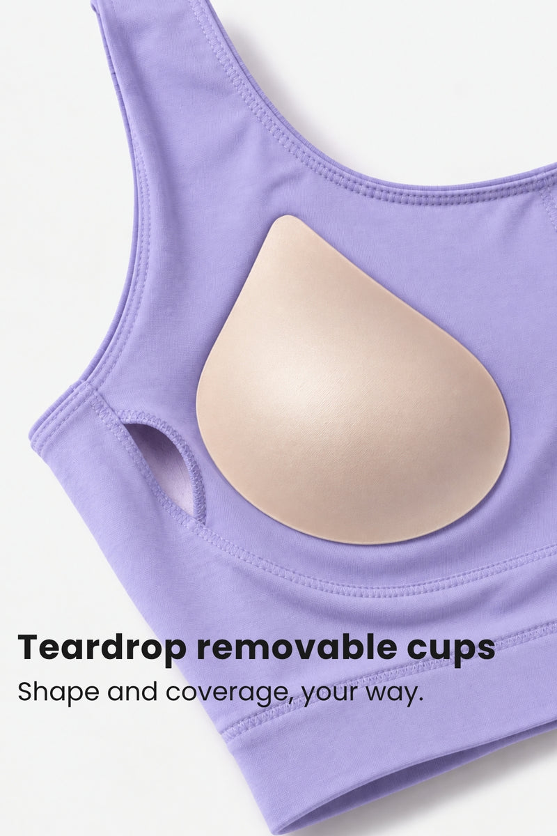 Sculpt & Lift Cotton Sports Bra - M-Blue