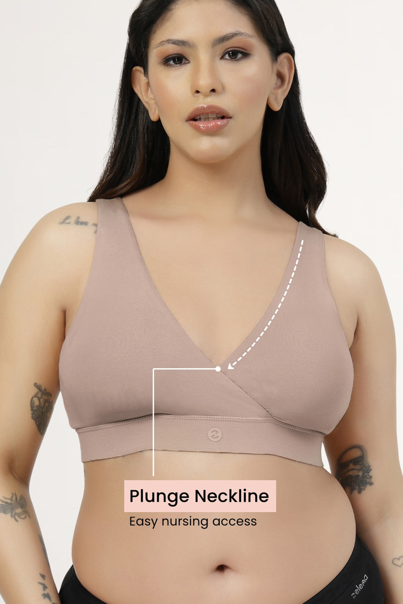 247 (Upgraded) Modal Padded Maternity Feeding Bra - Light Skin