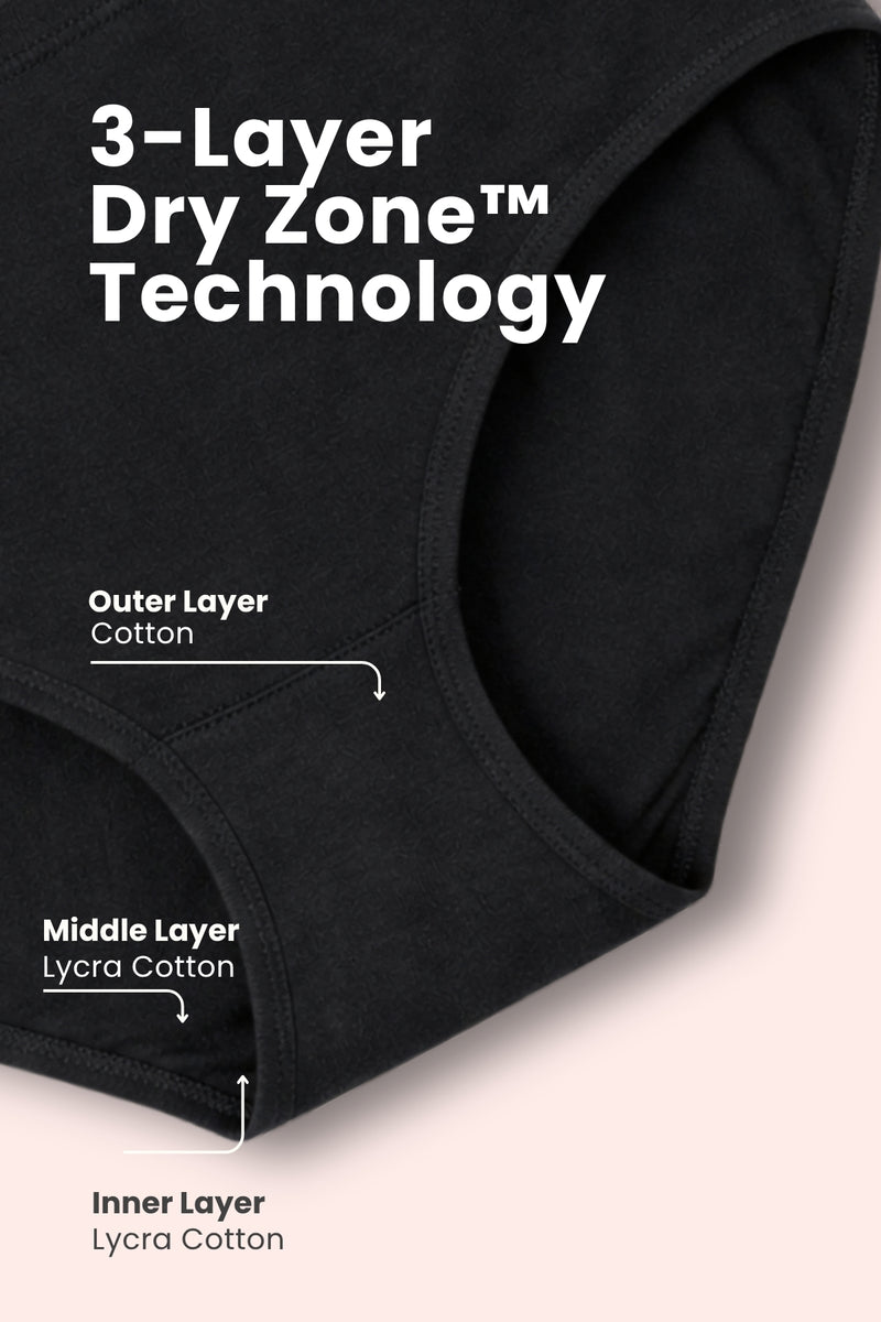 Cotton High-Rise Hipster - Black