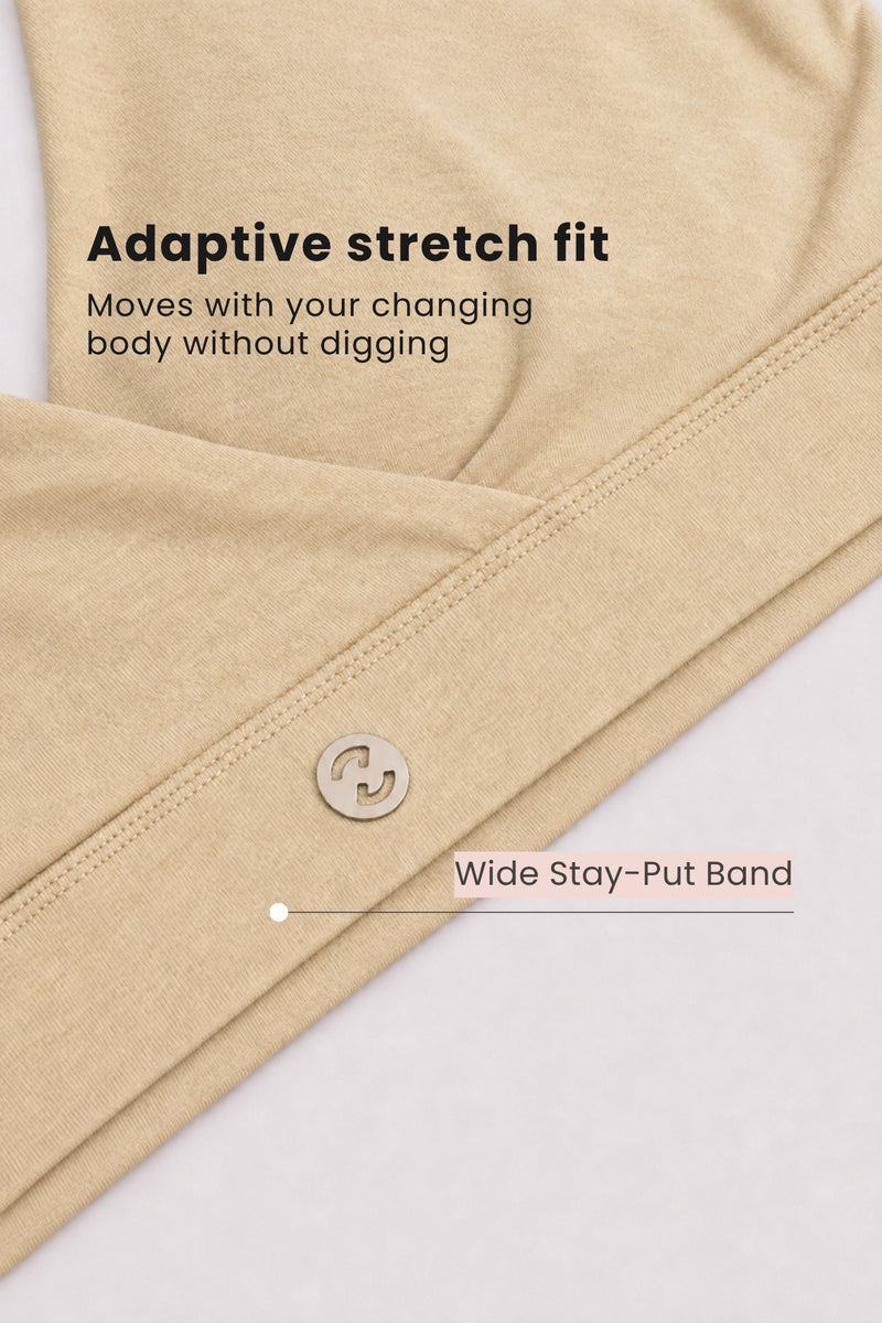 247 Extra Support Cotton Feeding Bra with Adjuster - Melange Beige