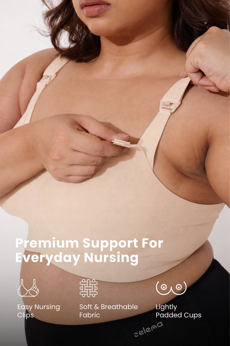 Sculpt & Lift Powermesh Nursing Bra - Champagne