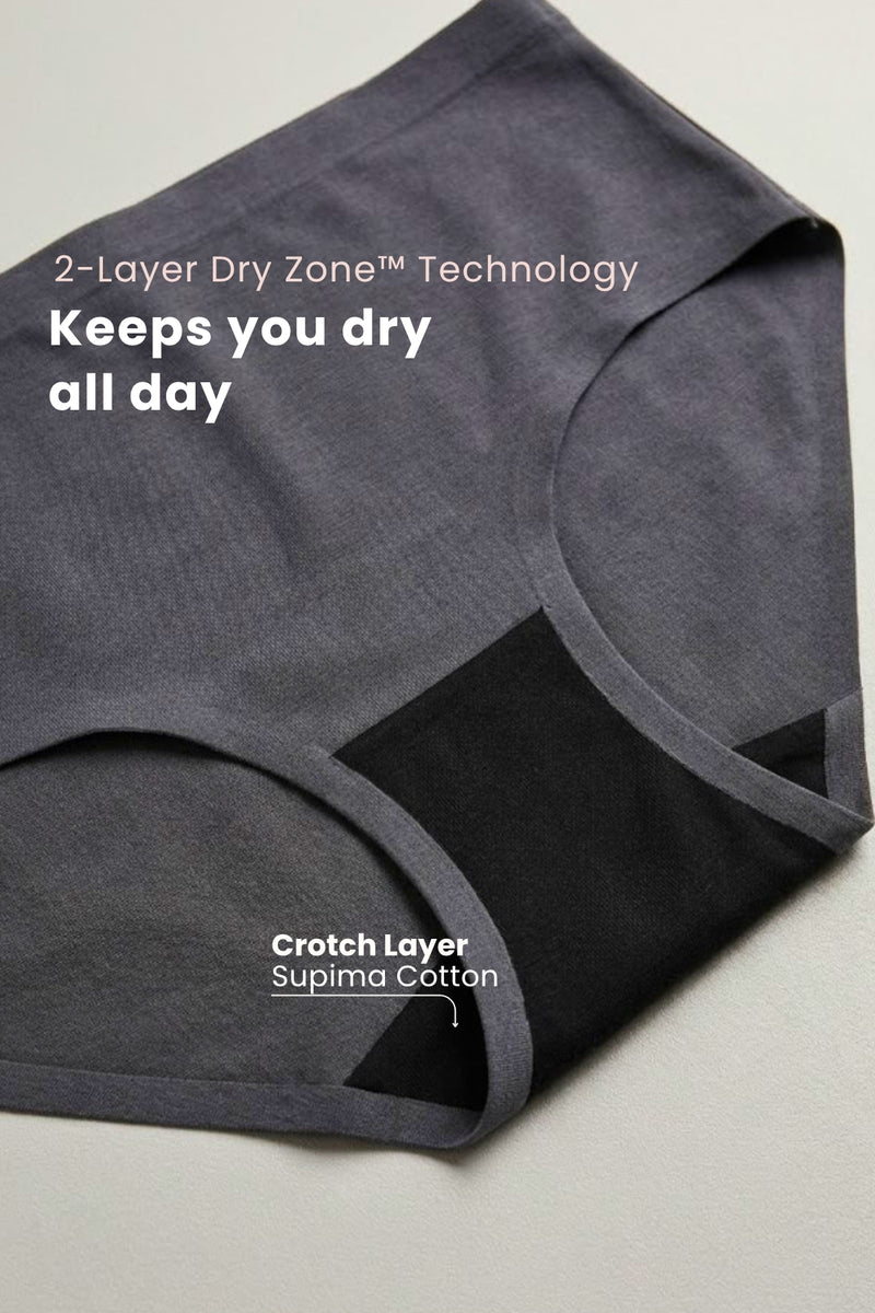 The Invisible Panty (Cotton | Mid Rise | Dark Grey)