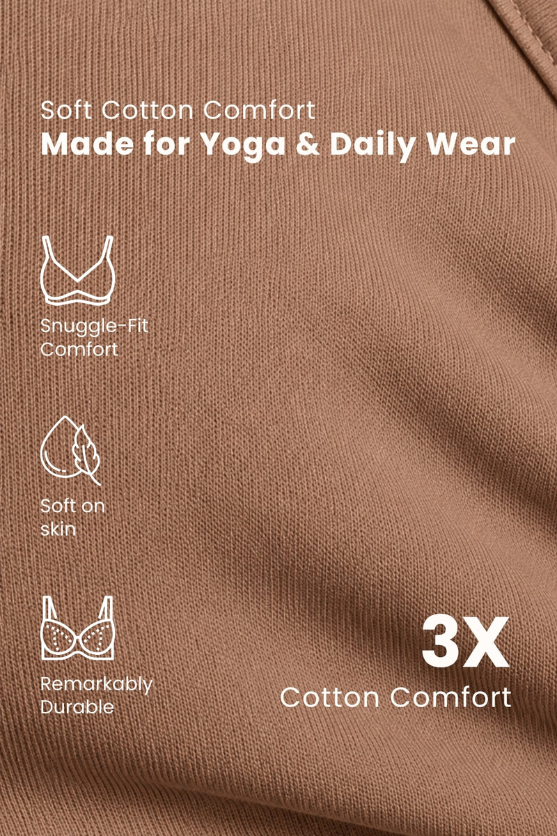 EasyMove non-padded Cotton Yoga Bra - Honey