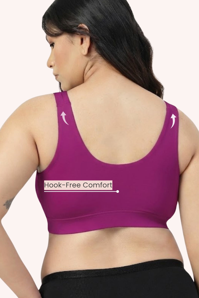 247 (Upgraded) Modal Padded Maternity Feeding Bra - Fuchsia