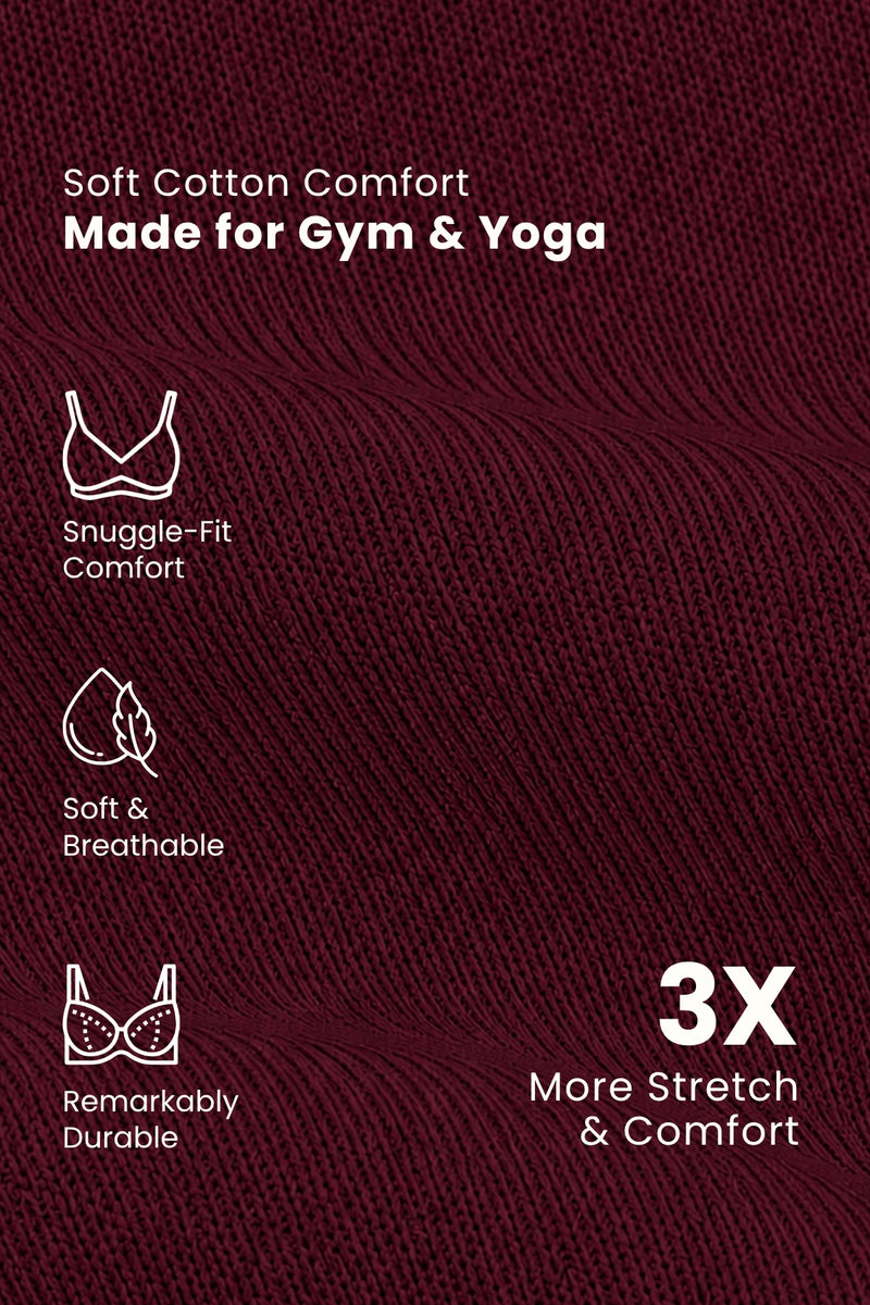 Sculpt & Lift Cotton Sports Bra - Wine