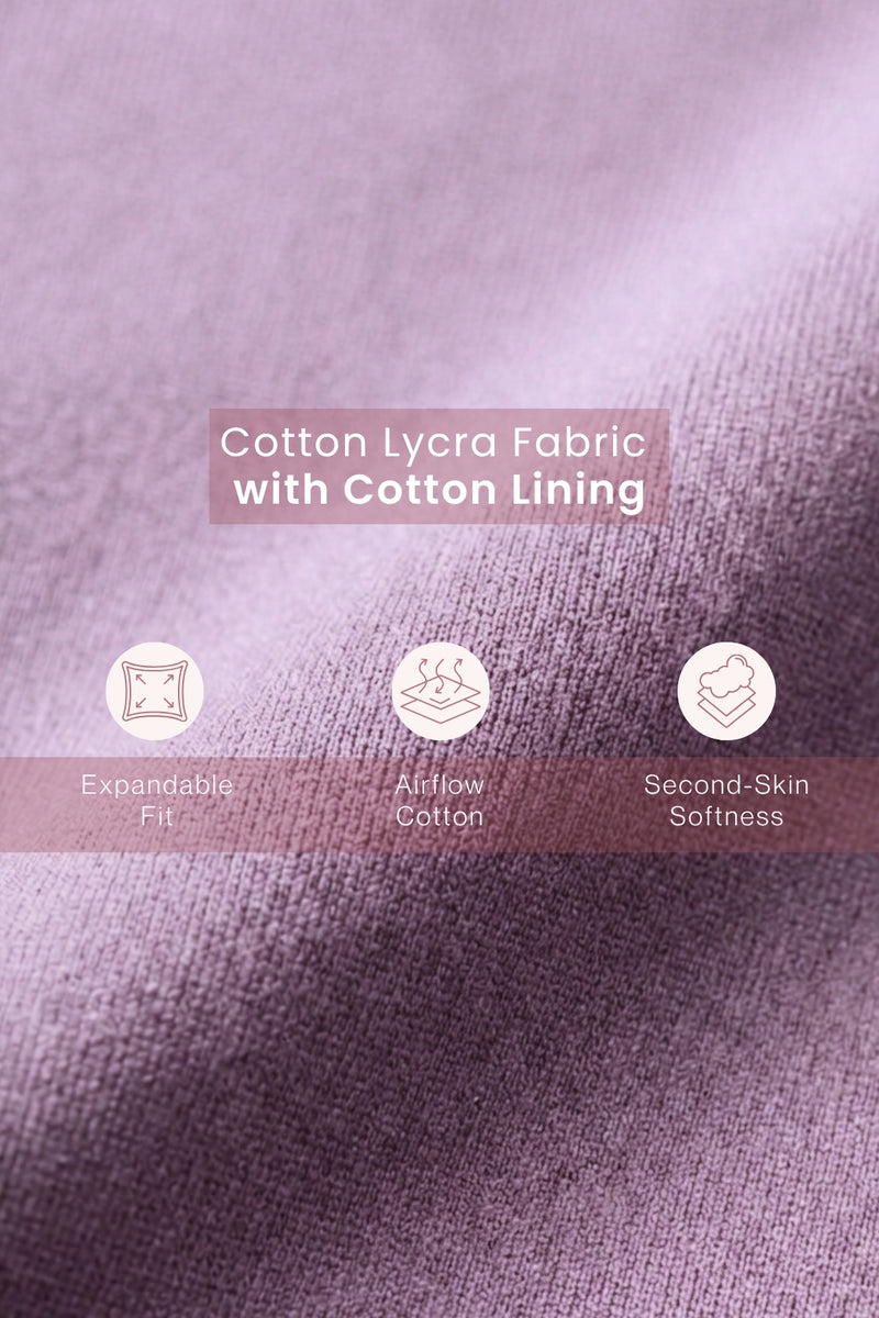 SecureFit Cotton Fixed-Pad Bra - Lavender