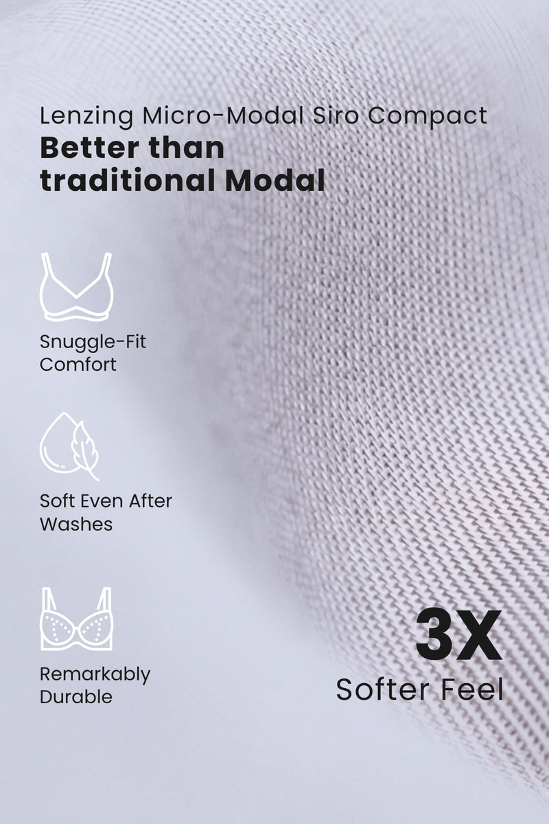 247 (Upgraded) Silver Grey Modal Padded Maternity Feeding Bra