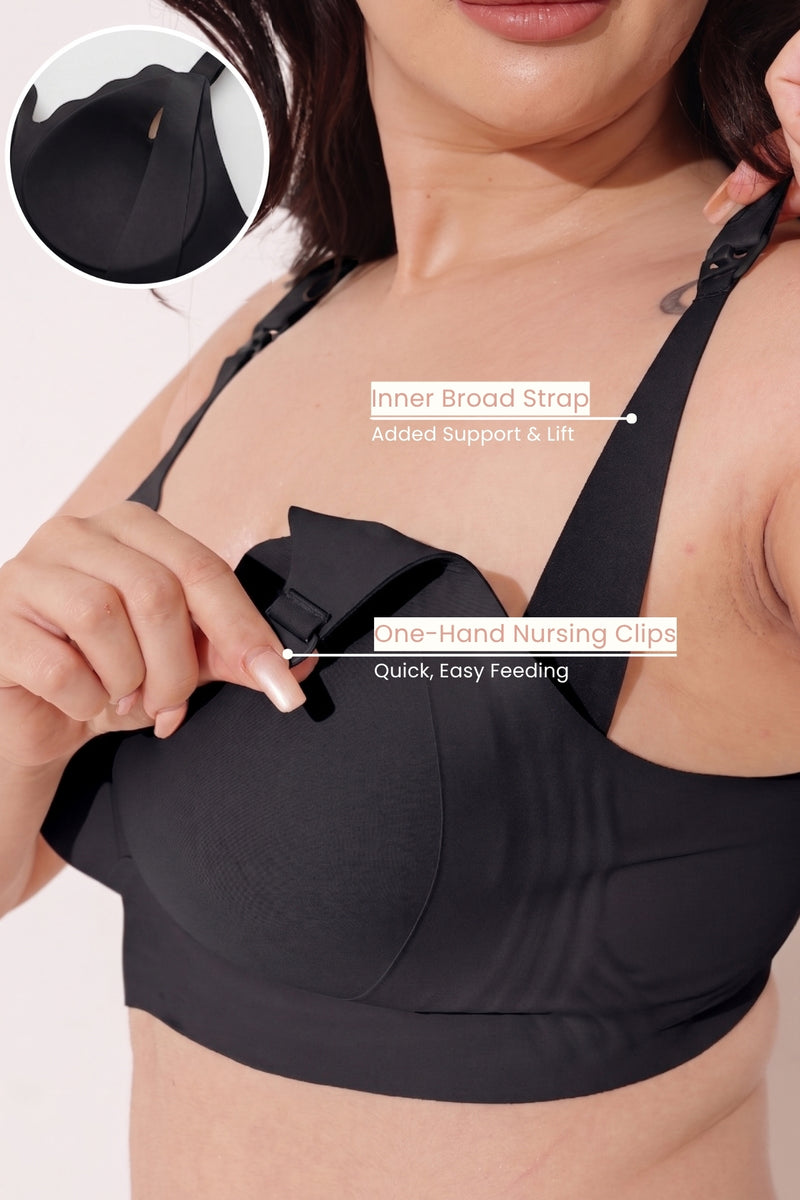 Sculpt & Lift Scallop Nursing Bra - Onyx