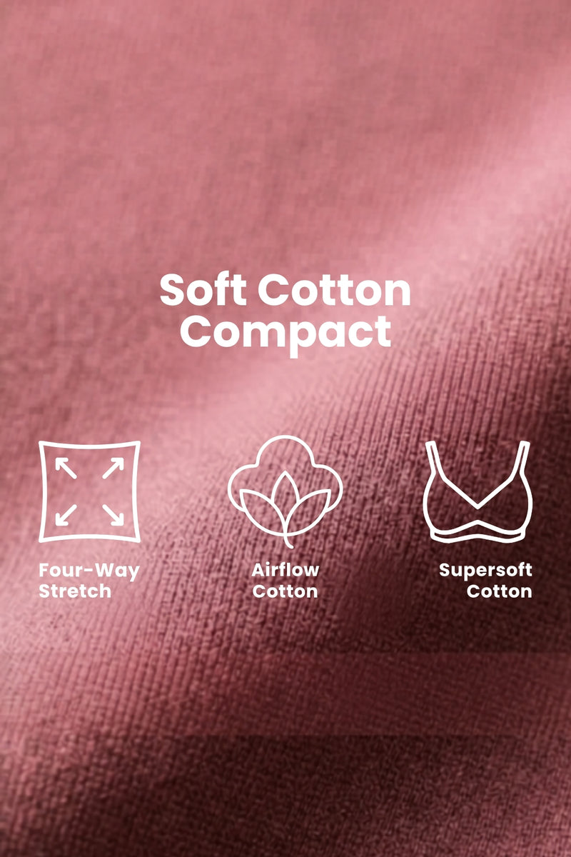 SecureFit Cotton Fixed-Pad Bra - Mauve Rose