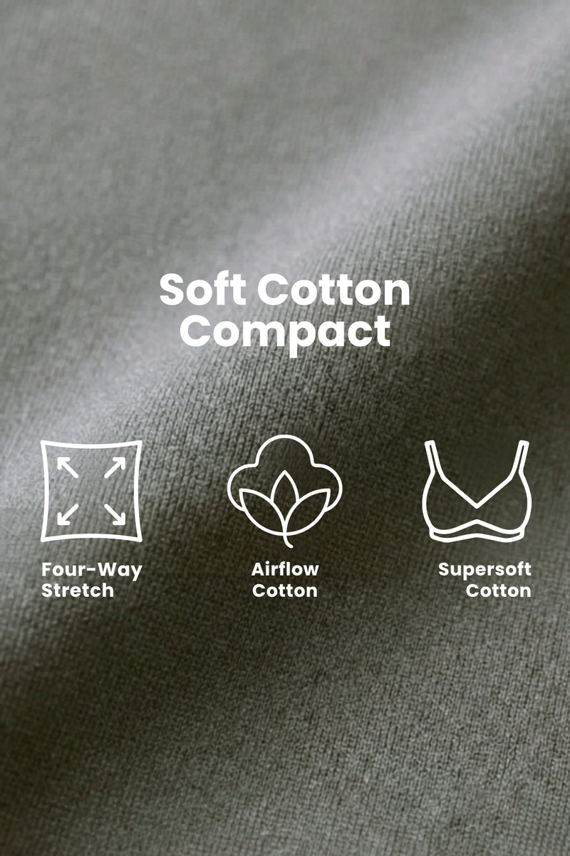 SecureFit Cotton Fixed-Pad Bra - Dark Grey
