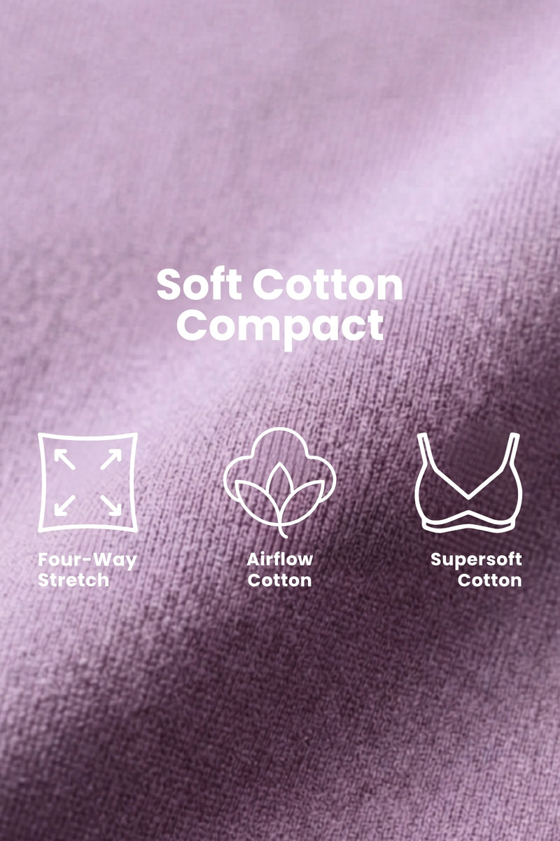 SecureFit Cotton Fixed-Pad Bra - Lavender