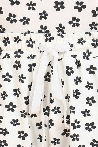Black Floral Print Pre & Post Pregnancy 100% Soft Cotton Shorts
